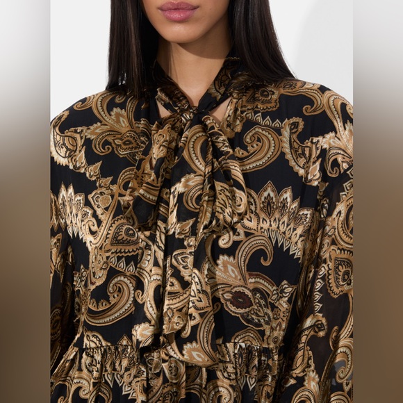 NWT $595 Alice Olivia Opal Paisley Balloon-Sleeve Tunic Minidress - Picture 3 of 5